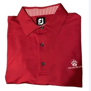 FootJoy Lisle self collar golf polo shirt with Grand Bear logo Size Medium